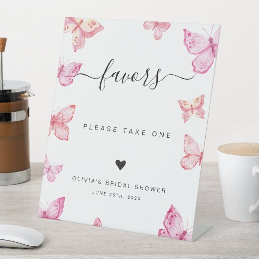 Butterflies Custom Favors Sign Reclamebord Met Voetstuk (Insitu)