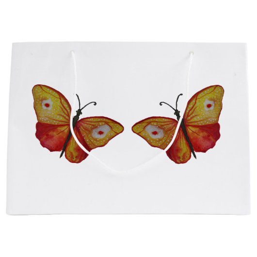 Butterflies Custom Gift Bag - Groot, glanzend Groot Cadeauzakje (Voorkant)