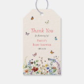 Butterflies Dank u Baby shower Cadeaulabel (Achterkant)