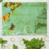 Butterflies dansen op een Breeze keukenhanddoek (Gevouwen)