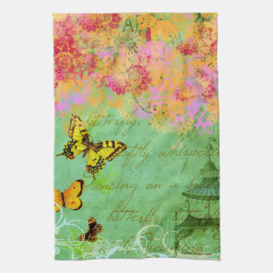 Butterflies dansen op een Breeze keukenhanddoek