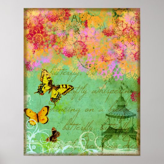 Butterflies Dansend op een Breeze Poster Print (Voorkant)