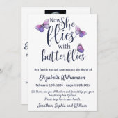 Butterflies Death Announement Funeral Arrangement Aankondiging (Voorkant / Achterkant)