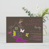 Butterflies Deco verliet House Warming Party Invit Kaart (Staand voorkant)