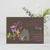 Butterflies Deco verliet House Warming Party Invit Kaart (Staand voorkant)