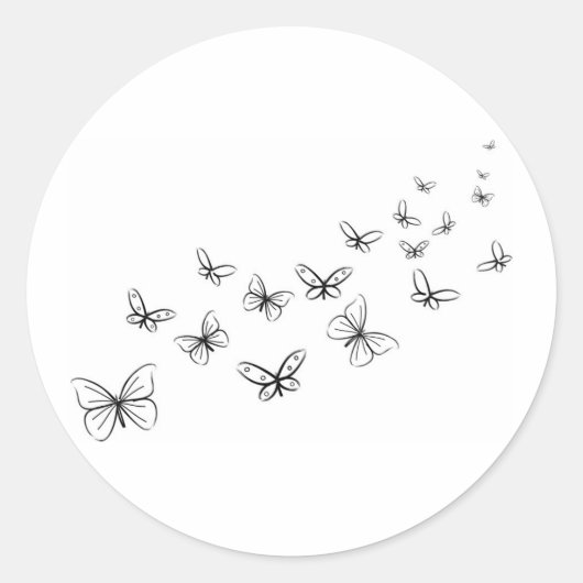 Butterflies die over de Pagina dansen Ronde Sticker (Voorkant)