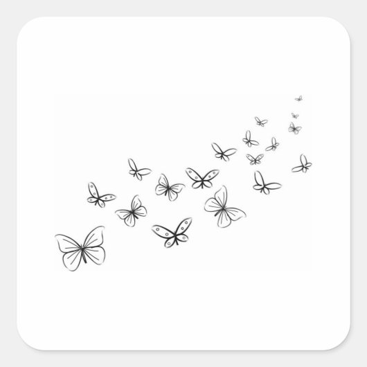 Butterflies die over de Pagina dansen Vierkante Sticker (Voorkant)