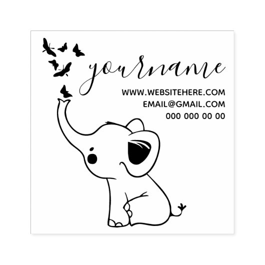 Butterflies die vanaf de neus van een olifant vlie rubberstempel (Afrduk)