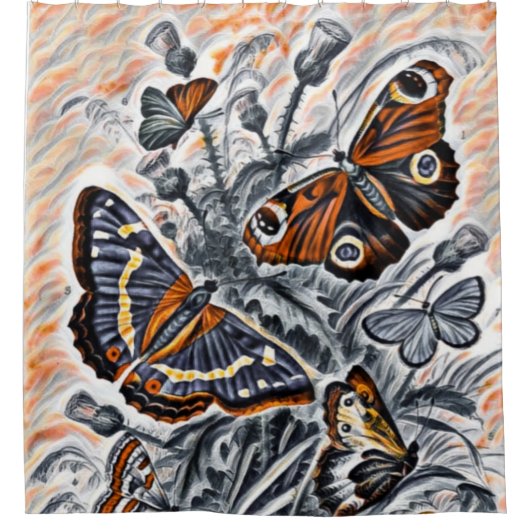 Butterflies Douchegordijn (Voorkant)