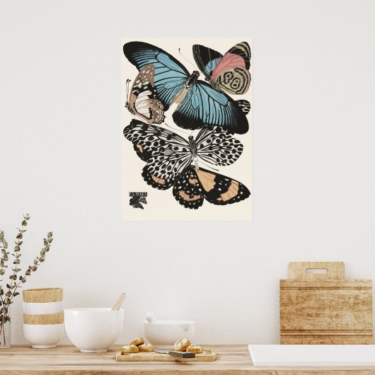  Butterflies E.A. Séguy Poster (Keuken)