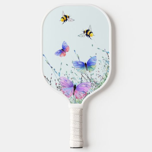 Butterflies en bijen die op Pickleball Paddle vlie (Voorkant)