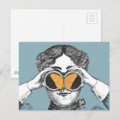 Butterflies en Binocles Briefkaart (Voorkant / Achterkant)