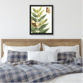 Butterflies en bladeren met zwart Lijst Canvas Afdruk (Insitu (Slaapkamer))