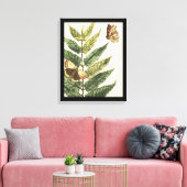 Butterflies en bladeren met zwart Lijst Canvas Afdruk (Insitu (Woonkamer))