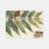 Butterflies en bladeren met zwart Lijst Fleece Deken (Voorkant (Horizontaal))