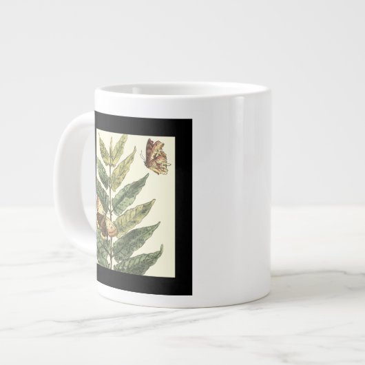 Butterflies en bladeren met zwart Lijst Grote Koffiekop (Links)