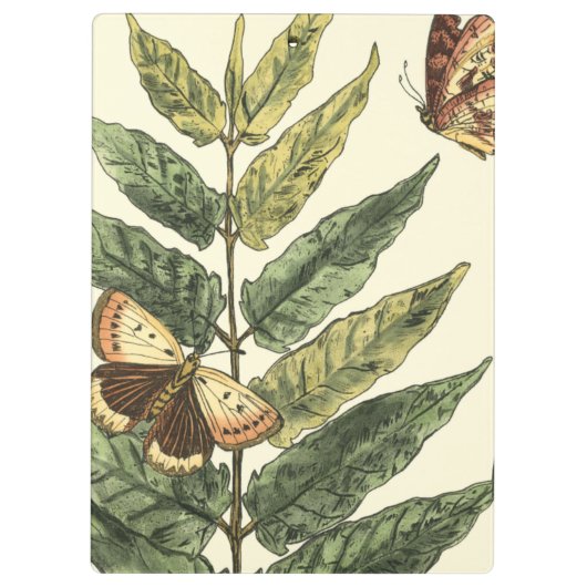 Butterflies en bladeren met zwart Lijst Klembord (Achterkant)