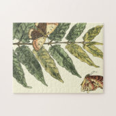 Butterflies en bladeren met zwart Lijst Legpuzzel (Horizontaal)