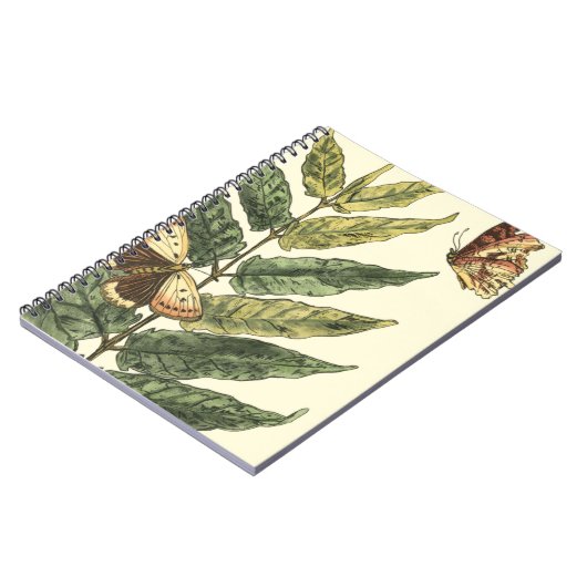 Butterflies en bladeren met zwart Lijst Notitieboek (Linkerzijde)