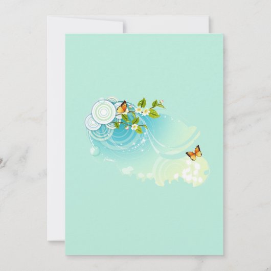 Butterflies en Bloedbloesems Weddenschap Kaart (Achterkant)