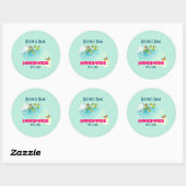 Butterflies en Bloem bloesems Handmade Business Ronde Sticker (Vel)