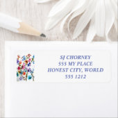 BUTTERFLIES EN BLOEMADRES-ETIKETTERS ETIKET (Insitu)