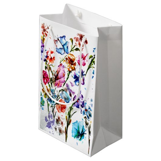 BUTTERFLIES EN BLOEMEN KLEIN CADEAUZAKJE (Voorkant Gekanteld)