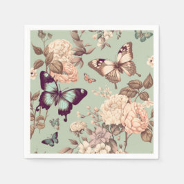 Butterflies en bloemen, met als resultaat een lich servet