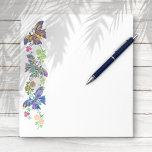 Butterflies en bloemen notitieblok<br><div class="desc">Geschilderde vlinders en bloemen,  aangepast aan een  afbeelding die oorspronkelijk zwart en wit was.</div>