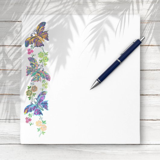 Butterflies en bloemen notitieblok