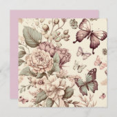 Butterflies en bloemen pasteldecor (Voorkant / Achterkant)