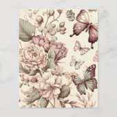 Butterflies en bloemen pasteldecor (Voorkant)