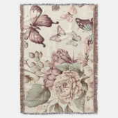 Butterflies en bloemen pasteldecor deken (Voorkant Verticaal)