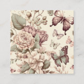 Butterflies en bloemen pasteldecor informatiekaartje (Voorkant)