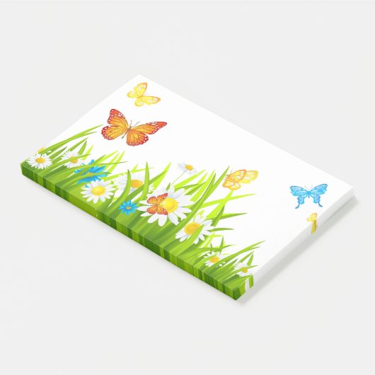 Butterflies en bloemen post-it® notes (Schuin)