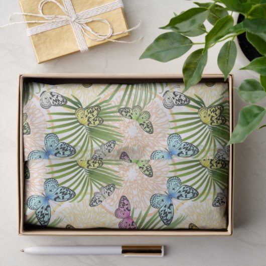 Butterflies en bloemen tissuepapier (Geschenk)