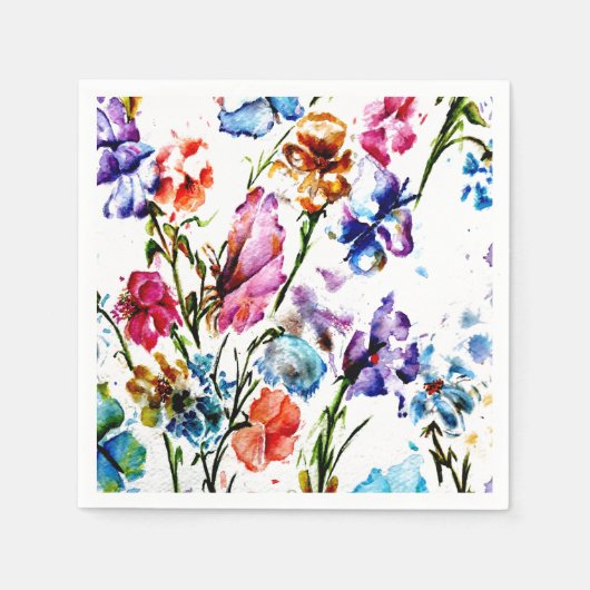 BUTTERFLIES EN BLOEMPAPIERNAPKINS SERVETTEN (Voorkant)