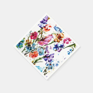 BUTTERFLIES EN BLOEMPAPIERNAPKINS SERVETTEN