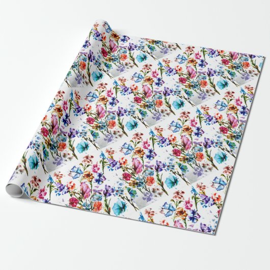 BUTTERFLIES EN BLOEMWRAPPAPIER CADEAUPAPIER (Uitgerold)