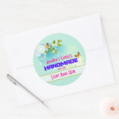 Butterflies en bloesem ronde sticker (Envelop)