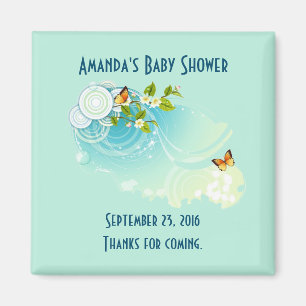 Butterflies en bloesems Baby shower Magneet