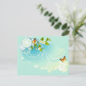 Butterflies en bloesems briefkaart (Staand voorkant)