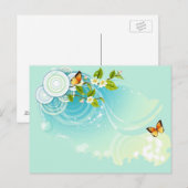 Butterflies en bloesems briefkaart (Voorkant / Achterkant)