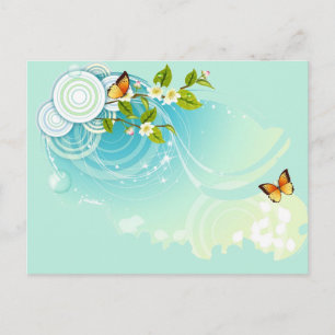 Butterflies en bloesems briefkaart