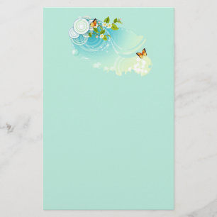 Butterflies en bloesems briefpapier