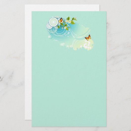 Butterflies en bloesems briefpapier (Voorkant / Achterkant)