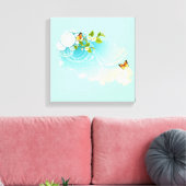 Butterflies en bloesems canvas afdruk (Insitu (Woonkamer))