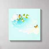 Butterflies en bloesems canvas afdruk (Voorkant)
