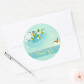 Butterflies en bloesems Dank je wel Ronde Sticker (Envelop)