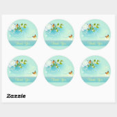 Butterflies en bloesems Dank je wel Ronde Sticker (Vel)